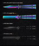 Outdoor camping practice knife without blade decompression swing comb stainless steel folding comb beginner training tool