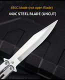Outdoor camping practice knife without blade decompression swing comb stainless steel folding comb beginner training tool