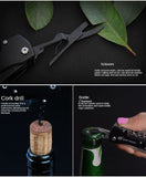 Multi-purpose titanium black multi-function knife outdoor tool 91mm red black life-saving knife 11 open stainless steel camping knife