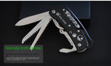 Multi-purpose titanium black multi-function knife outdoor tool 91mm red black life-saving knife 11 open stainless steel camping knife