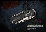 Multi-purpose titanium black multi-function knife outdoor tool 91mm red black life-saving knife 11 open stainless steel camping knife