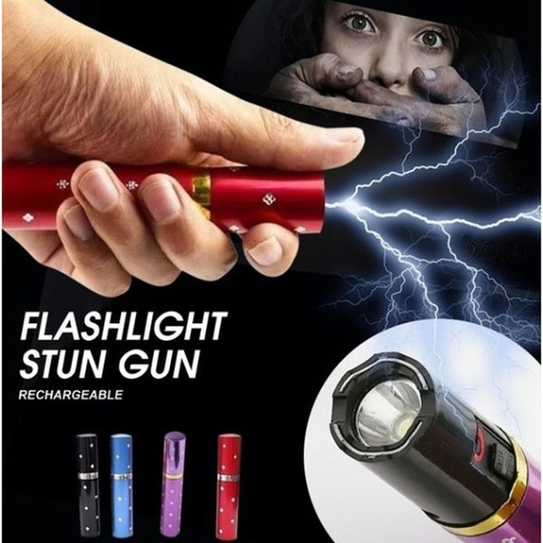 2025 Taktisk lommelygte Stun Gun VS Taser Mini Stun Gun Læbestift LED lommelygte Selvforsvarsvåben Survival Camp | POPOTR™