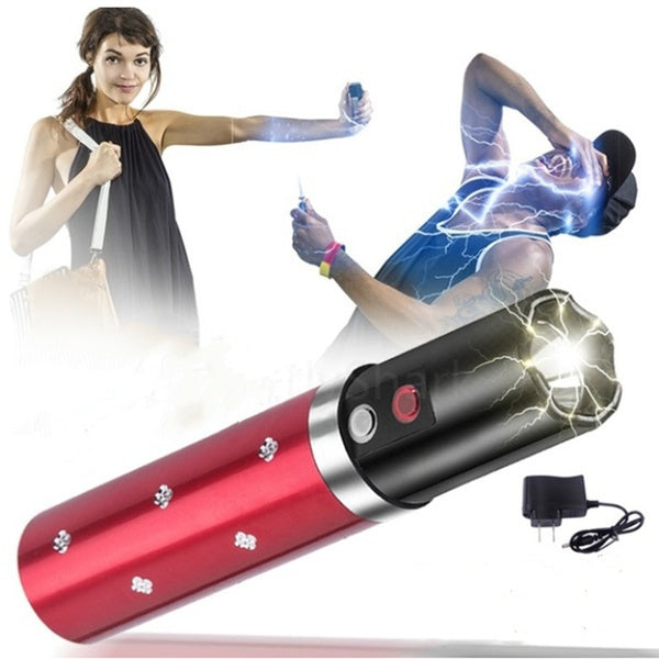 2025 Taktisk lommelygte Stun Gun VS Taser Mini Stun Gun Læbestift LED lommelygte Selvforsvarsvåben Survival Camp | POPOTR™