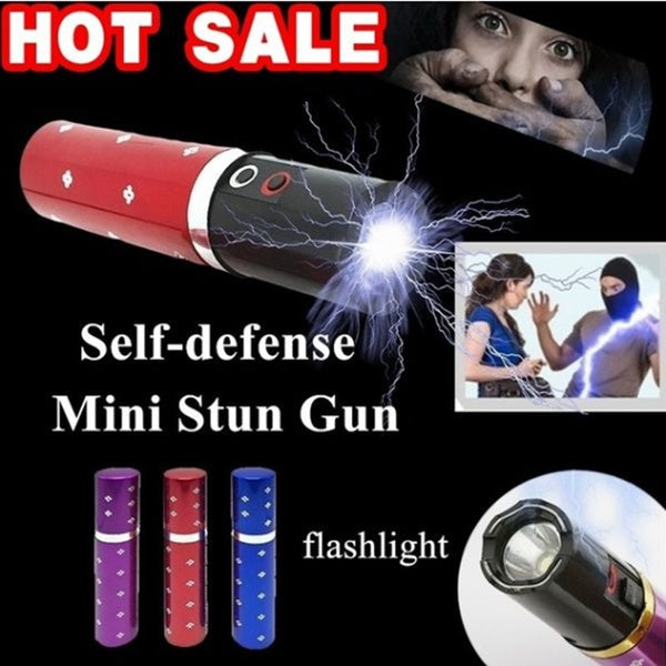 2025 Tactical Flashlight Stun Gun VS Taser Mini Stun Gun Lipstick LED Flashlight Self-defense Weapons Survival Camp | POPOTR™