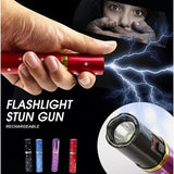 2025 Tactical Flashlight Stun Gun VS Taser Mini Stun Gun Lipstick LED Flashlight Self-defense Weapons Survival Camp | POPOTR™