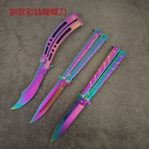 2025 Folding Knife Practice Butterfly Knife Hunting Knife Training Knife Titanium Knife Dragon Knife| POPOTR™