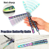 2025 Practice Butterfly Knife Hunting Knife Training Knife Stainless Steel Knife Balisong Knife Titanium Knife Dragon Knife| POPOTR™