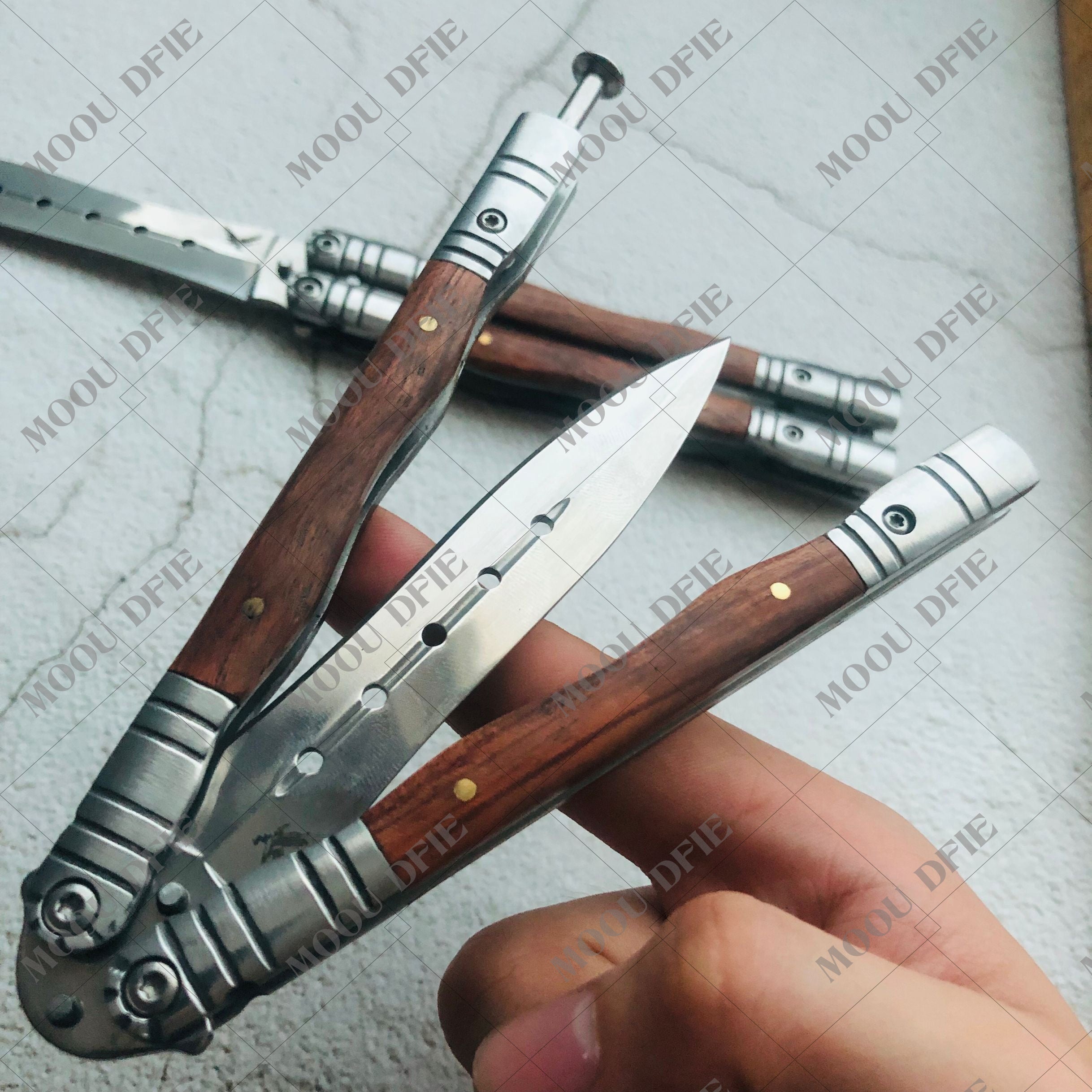 2025 Survival Knife Stiletto Knife Practice Butterfly Knife Pocket Knife Hunting Knife Training Knife | POPOTR™