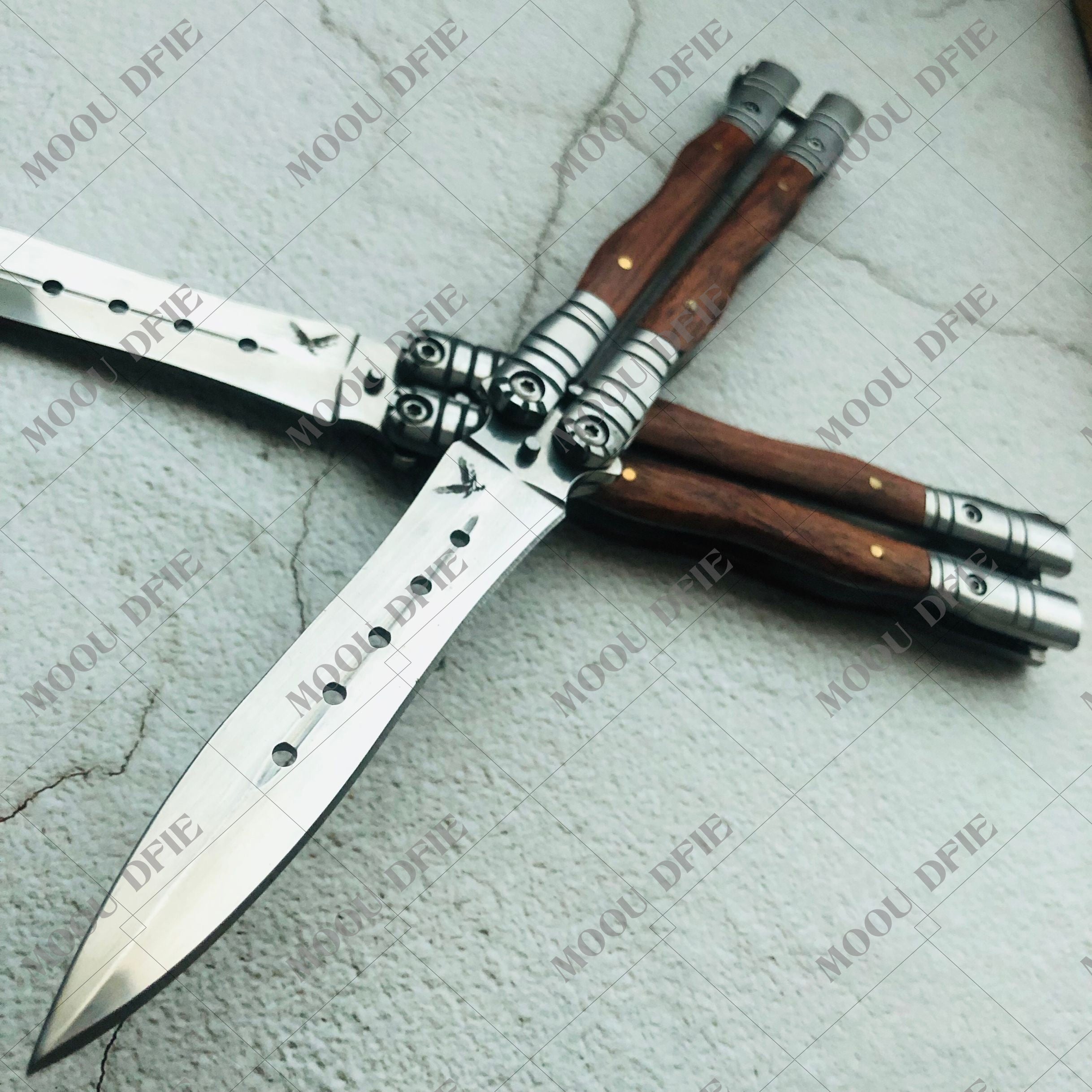 2025 Survival Knife Stiletto Knife Practice Butterfly Knife Pocket Knife Hunting Knife Training Knife | POPOTR™