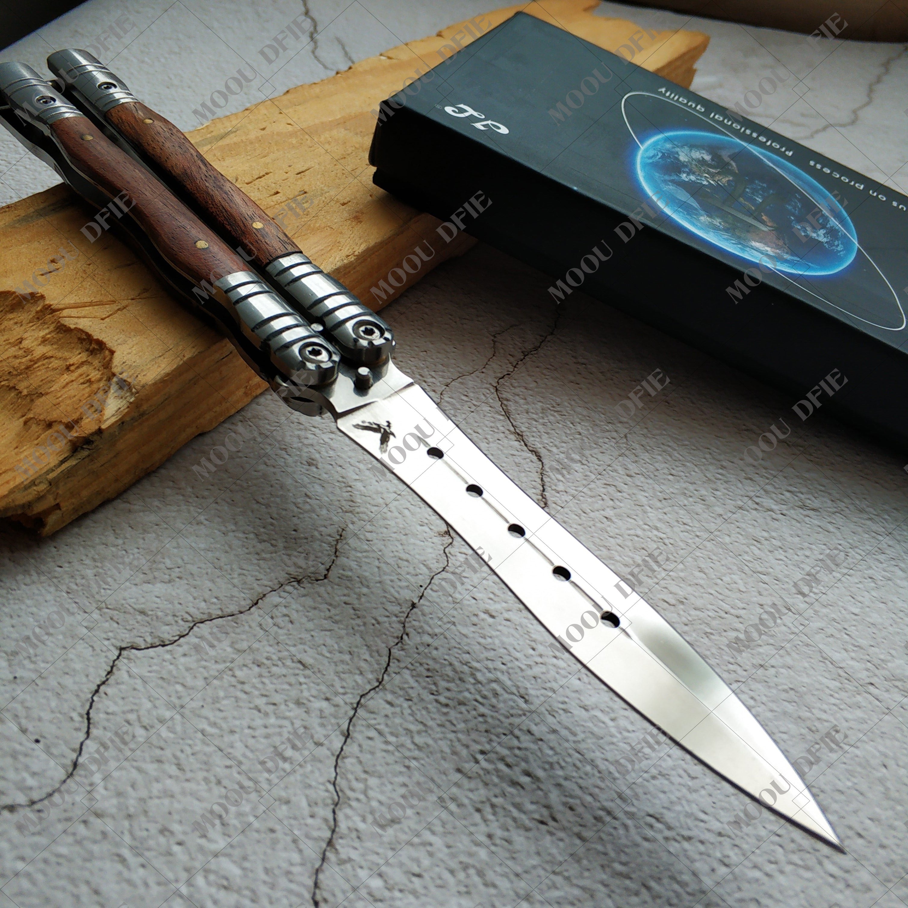 2025 Survival Knife Stiletto Knife Practice Butterfly Knife Pocket Knife Hunting Knife Training Knife | POPOTR™
