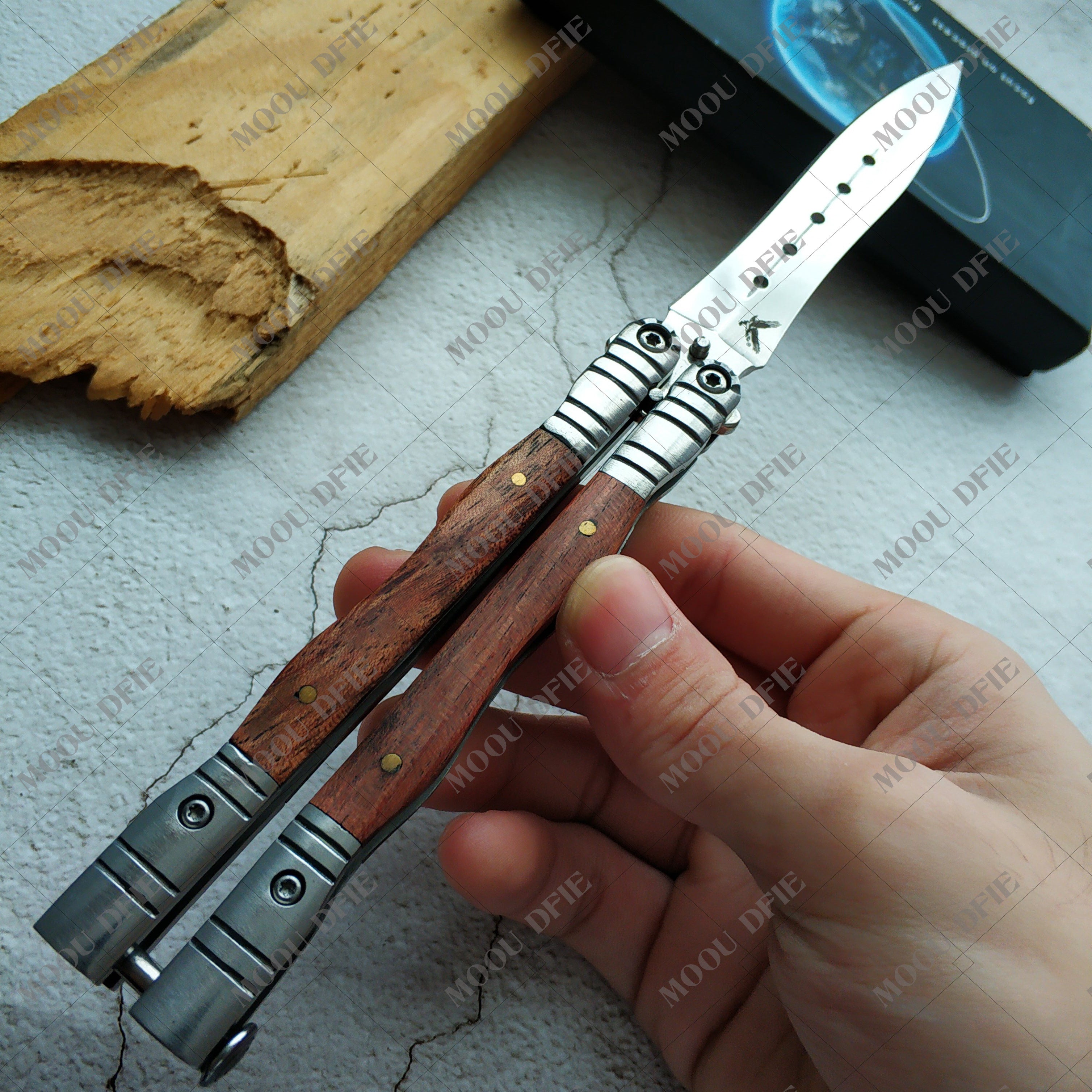 2025 Survival Knife Stiletto Knife Practice Butterfly Knife Pocket Knife Hunting Knife Training Knife | POPOTR™
