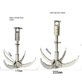 New Outdoor Survival Stainless Steel Flying Tiger Claw Hook Wild Rock Climbing Mountaineering Hook Climbing Claw Hook Salvage Anchor Hook Tool