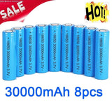 30000MAH Rechargeable Battery ICR18650 Lithium Batteries Li-ion Bateria for Flashlight Torch headlamp