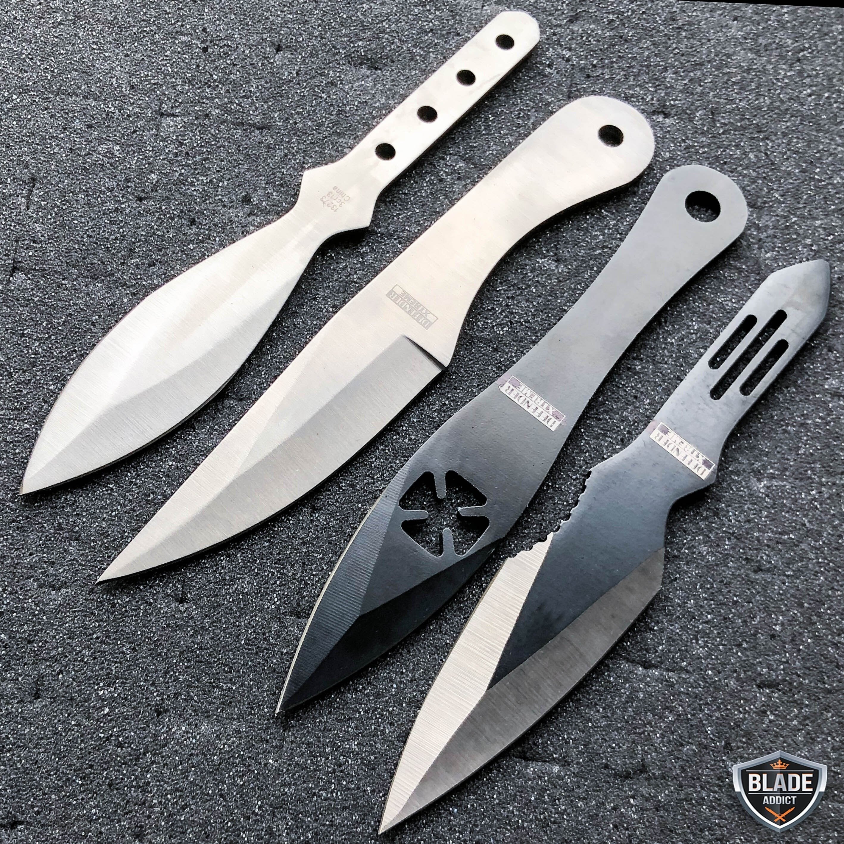 24Pcs MIX Ninja Hunting Knives Tactical Kunai Fixed Blade Na-ruto Throwing Knife Set with Sheath
