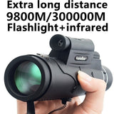 Extra Long 9800M/300000M Compass Flashlight+infrared Distance Night Vision High- Angle Monocular Telescope Laser Outdoor Hiking