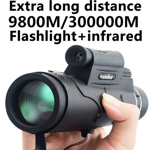 Extra Long 9800M/300000M Compass Flashlight+infrared Distance Night Vision High- Angle Monocular Telescope Laser Outdoor Hiking