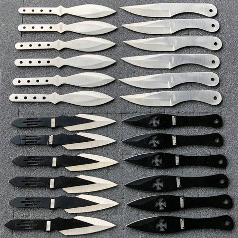 24Pcs MIX Ninja Hunting Knives Tactical Kunai Fixed Blade Na-ruto Throwing Knife Set with Sheath