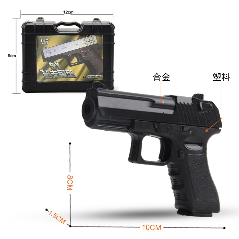 Mini Soft Bullet Gun Kids Interactive Toy Gun Plastic Bullets Alloy Toy Gell Ball Gun Model Glock Colt Desert Eagle
