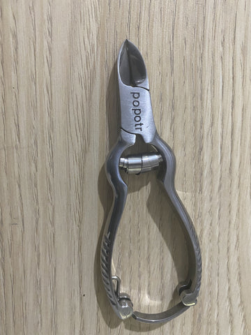 POPOTR Fingernail clippers 130MM * 45MM * 13MM Professional Stainless Steel Heavy Duty Chiropody Pedicure Manicure Toe Nail Cutters Clippers Exfoliating Clip Silver